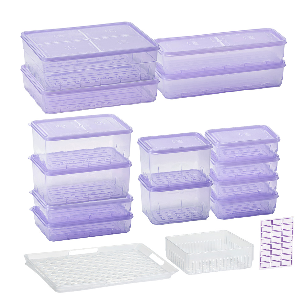 [땡스소윤] 냉동용기 심플세트 17종 (쿨라벤더)