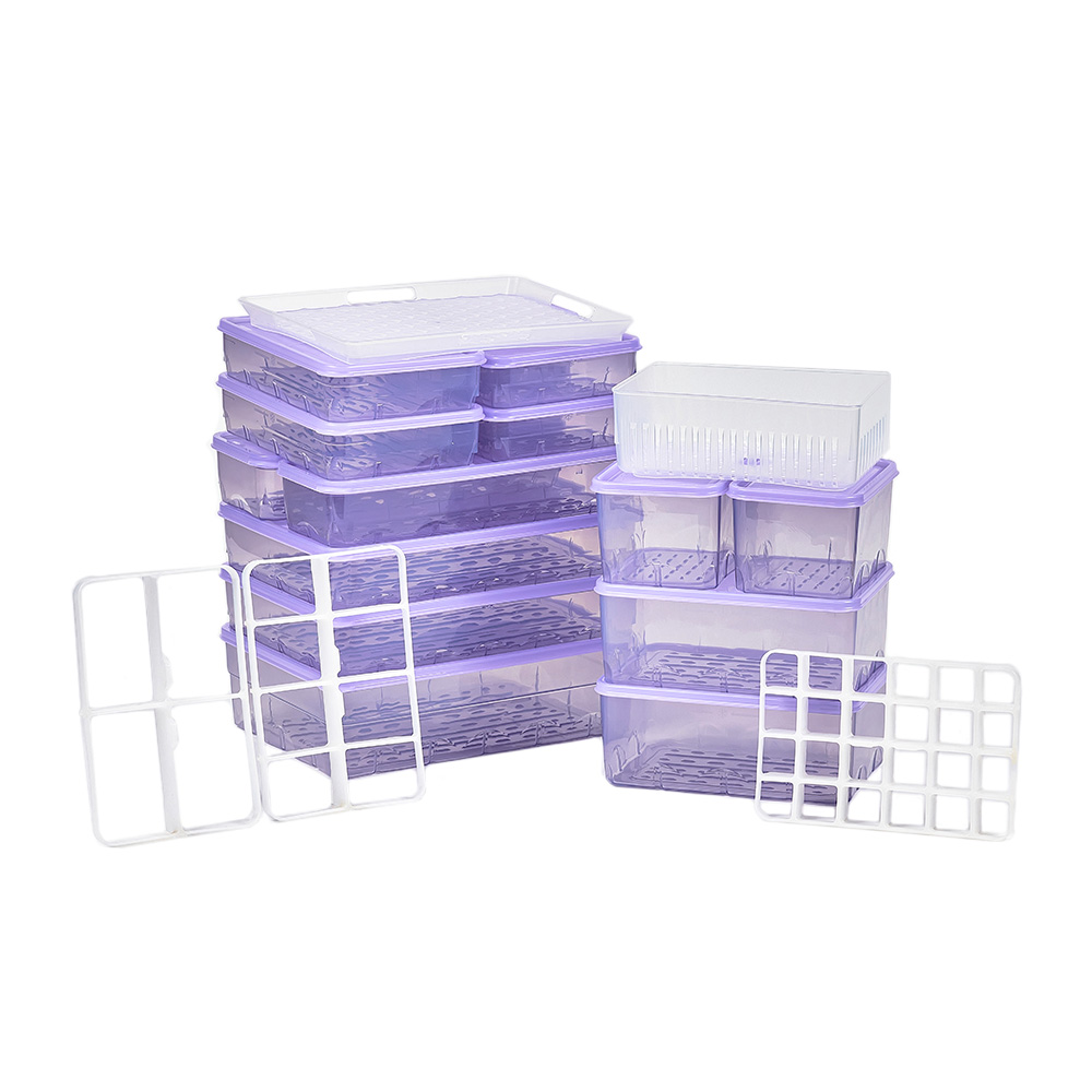 [땡스소윤] 냉동실 전용 밀폐용기 프레쉬 세트(21p) (쿨라벤더)