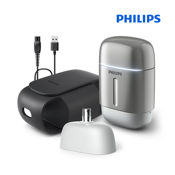 [필립스] 컴팩트 프로 휴대용 전기면도기 슈퍼노바 실버 S793/06