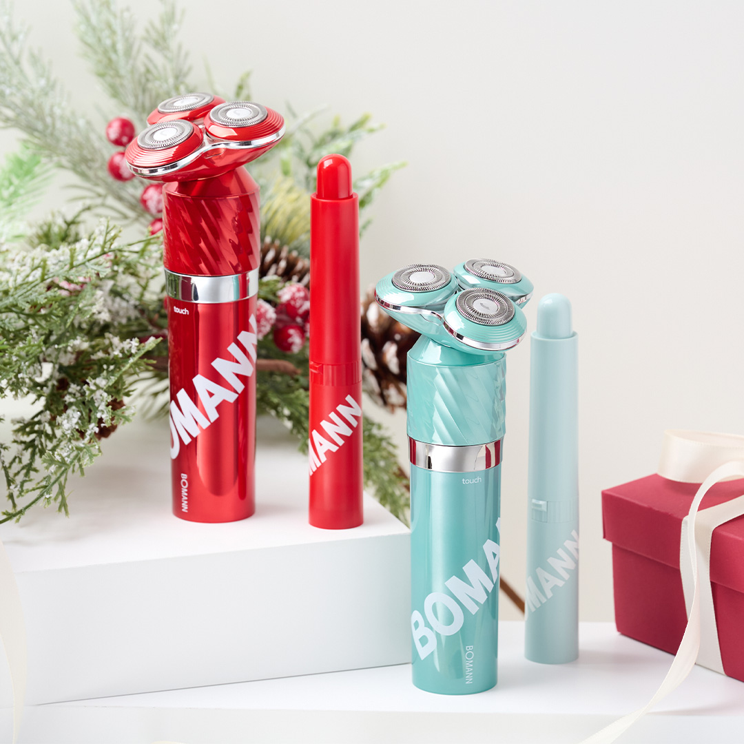 [보만] 마그넷 원터치 전기면도기 코털제거기 세트 (레드,민트 택1)