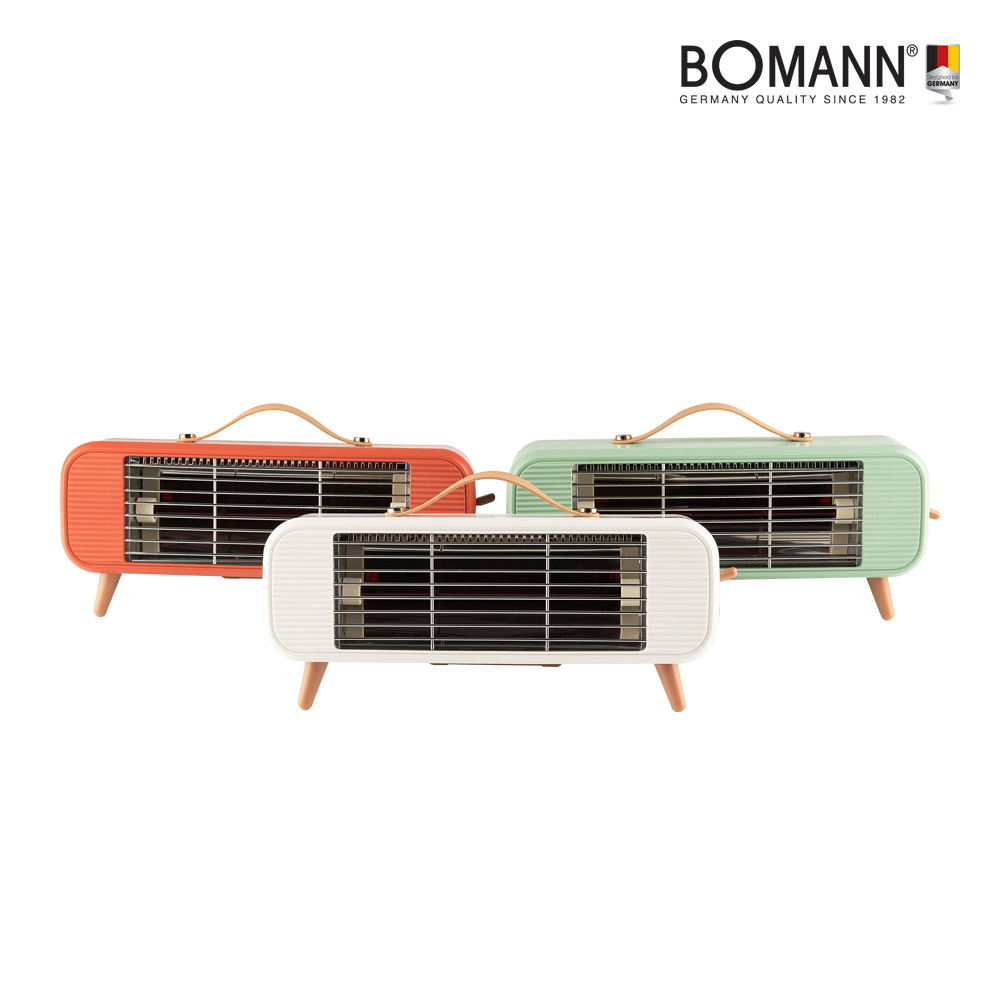 [보만] 레트로 원적외선 캠핑 전기난로 전기히터 1구 (화이트베이지,오렌지레드,그린애플 택1)